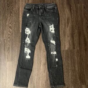 Distressed gray Jeans